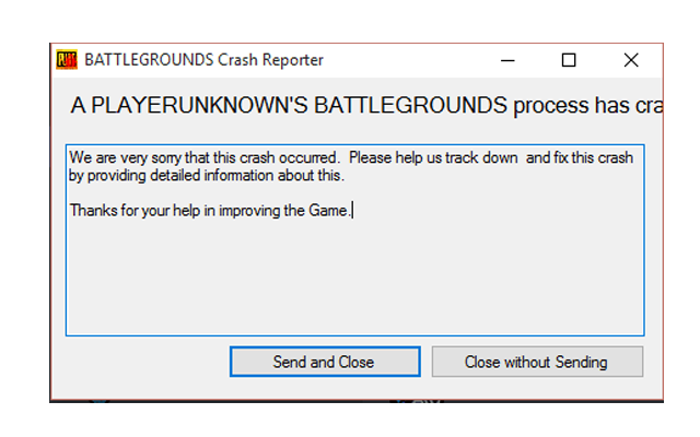 Lỗi crash PUBG