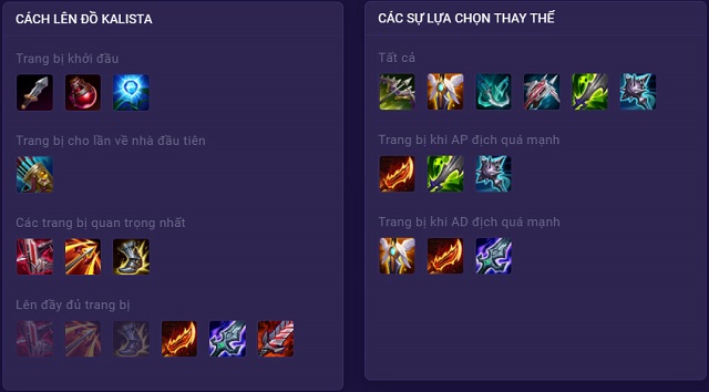 Chi tiết cách lên đồ cho Kalista