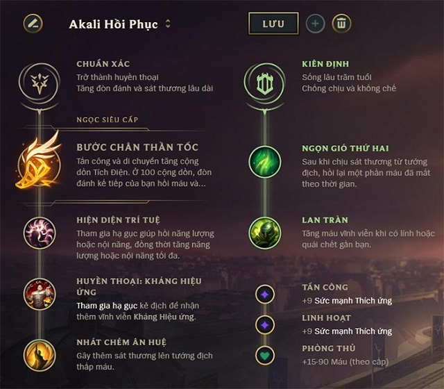 Cách build bảng ngọc cho Akali trong Tốc Chiến