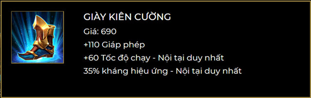 Giày kiên cường được ưu tiên khi người chơi chọn đấu sĩ